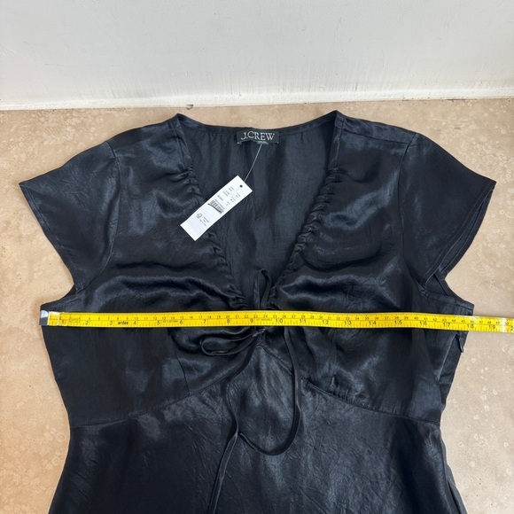 J Crew Black V Neck Short Cap Sleeve Knee Length Slip Dress Womens Size 6 - Picture 9 of 15